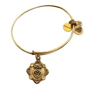 Alex and Ani Silver 'Mom' Heart Crystal Charm Bracelet